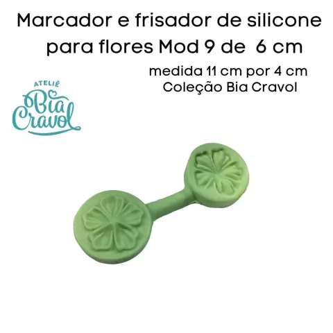 Macador e Frisador de Silicone - Flores - Mod 09 - 6 cm - cod 203 - Coleção Bia Cravol