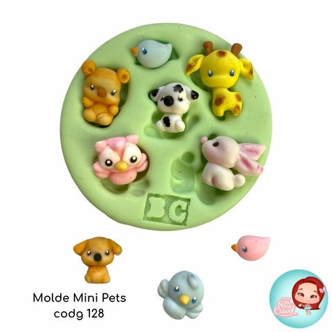Molde de Silicone Mini Pets cod 128 - coleção Bia Cravol para apliques