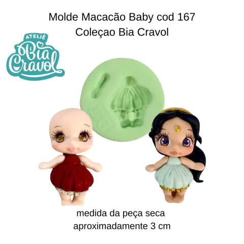 Molde de Silicone Macacão Baby - Cod 167 - Coleção Bia Cravol