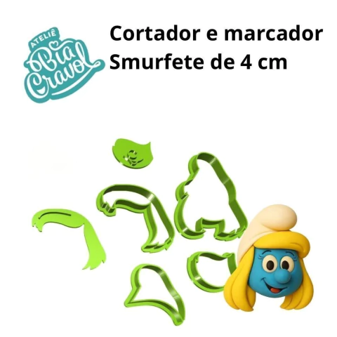 Cortador da Smurfette - Turma dos Smurfs - cod 702 - Coleção Bia Cravol - comprar online