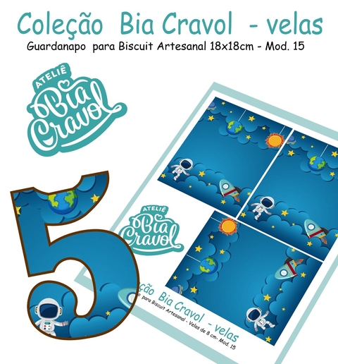 Guardanapo Cenário para Velas de Biscuit - Mod 15 - Coleção Bia Cravol