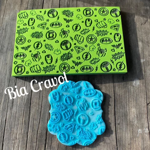 Textura de Emborrachado Mod 53 - Super Heróis - 10x15 cm