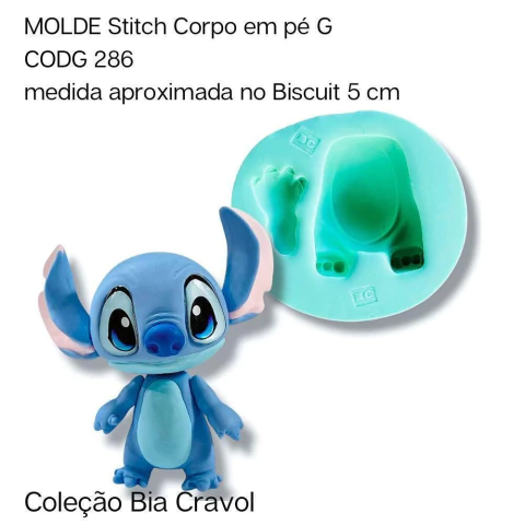 Molde de Silicone - Stitch - Corpo em pé -Tam G - Cod 286 - Bia Cravol
