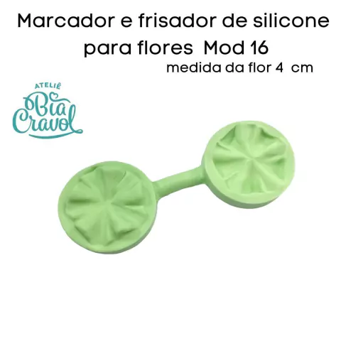 Marcador e Frisador de silicone - Flores - 4 cm - Mod 16 - cod 212 - Bia Cravol