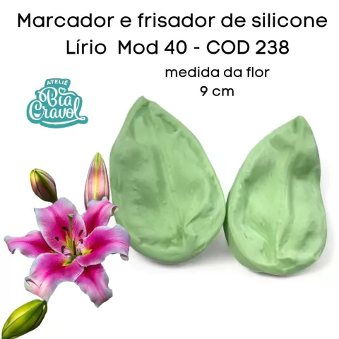 Marcador e Frisador de silicone - Lírio - Mod 40 - Cod 238 - Bia Cravol