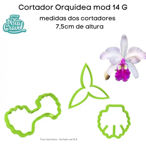 Cortador de Porcelana Fria - Orquideas mod 14 - Ateliê Bia Cravol