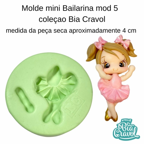 Molde de Biscuit Mini Bailarina mod 05 cod 148 - Coleção Bia Cravol