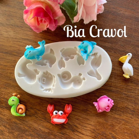 Molde de Silicone - codg 30 - Mini Fundo do Mar - MD Moldes