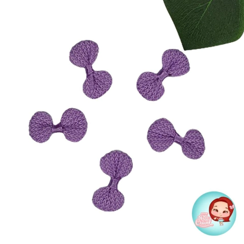 Laço de crochê - lilás- 5 un