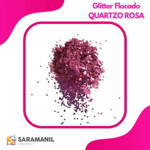 Biscuit Po Glitter Flocado Quartzo Rosa 4grs