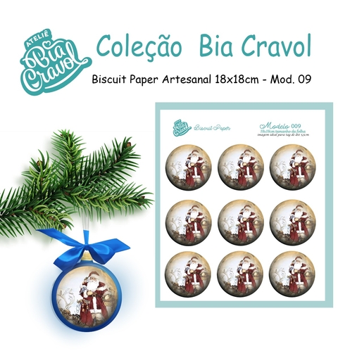 Biscuit Paper - Tag para Biscuit - Mod 09 - Papai Noel - Cole