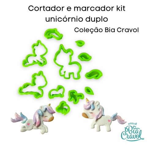 Kit de Cortadores Unicórnio Duplo - Coleção Bia Cravol
