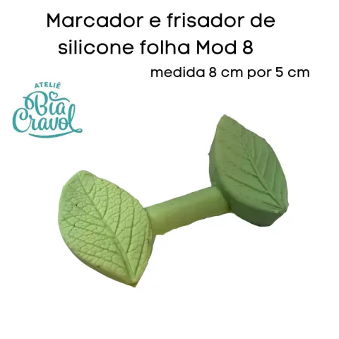 Marcador e Frisador de Silicone - Folhas - Mod 8 - 08 por 05 cm - cod 208 - Coleção Bia Cravol