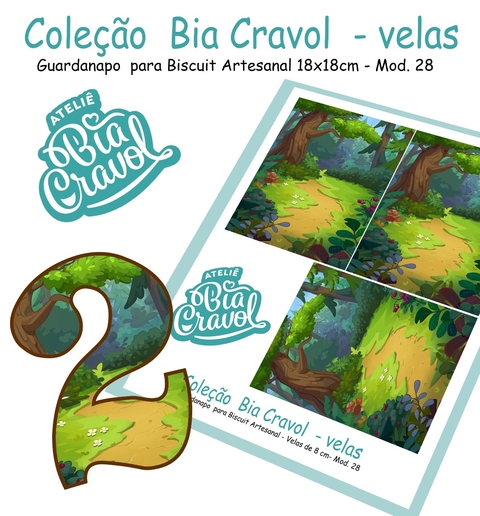 Guardanapo Cenário para Velas de Biscuit - Mod 28- Coleção Bia Cravol