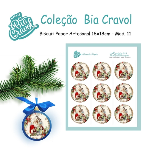 Biscuit Paper - Tag para Biscuit - Mod 11 - Papai Noel - Cole