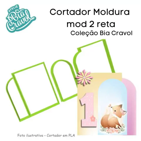 Cortador de Biscuit - Moldura Mod 02 - Reto - 9 cm- Coleção Bia Cravol
