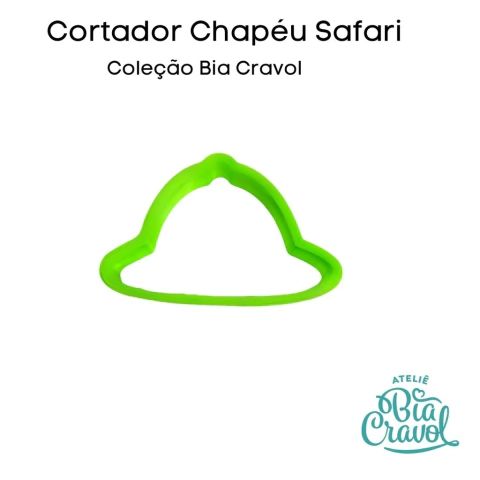 Cortador de Biscuit Chapéu de Safari 4 x 6 cm - Coleção Bia Cravol