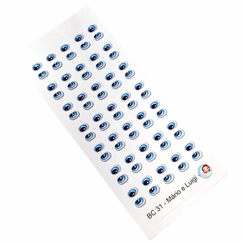 Olhos Resinados BC 31 - Mario e Luigi - Coleção Bia Cravol