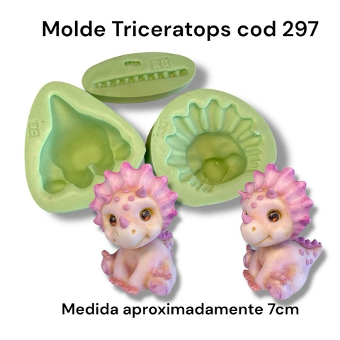 Molde de Silicone - Festa Dinossauro - Triceratops - cod 297 - Bia Cravol