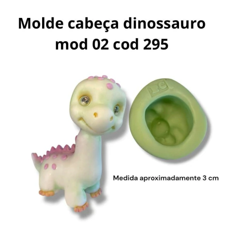 Molde de Silicone - Cabeça de Dinossauro - Mod 2 - cod 295 - Bia Cravol