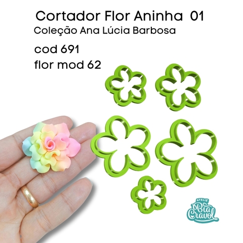 Cortador de Porcelana Fria - Flores mod 62 - cod 691 - Coleção Ana Lucia By Bia Cravol