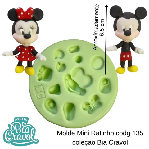 Molde de Silicone Mini Ratinho cod 135 - Coleção Bia Cravol