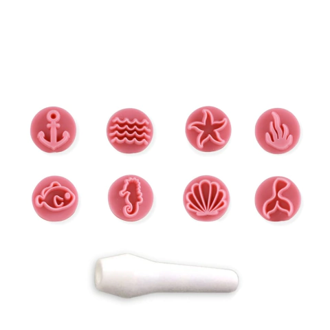 Kit Carimbos Fundo do Mar Rosa Bebe - Blue Star