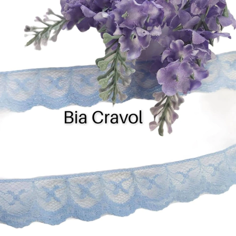 Renda azul claro - 1 metro
