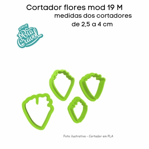 Cortador de Biscuit - Flores mod 19 - Tam M - 2,5 a 4,0 cm - Bia Cravol