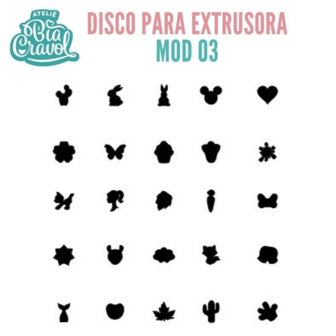 Discos para Extrusora Mod 03 - 25 discos - coleção Bia Cravol