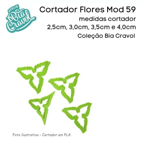 Cortador de Porcelana Fria - Flores mod 59 - Coleção Bia Cravol