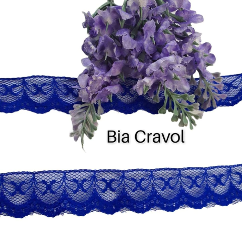 Renda azul escuro - 1 metro