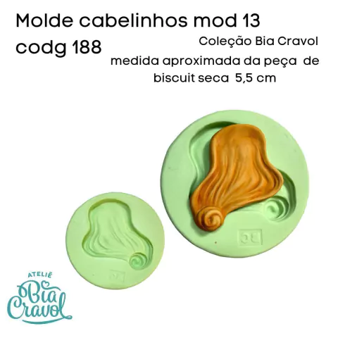 Molde de Silicone Cabelinhos - Mod 13 - Cod 188 - Coleção Bia Cravol