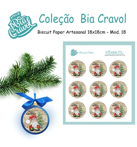 Biscuit Paper - Tag para Biscuit - Mod 18 - Papai Noel - Cole