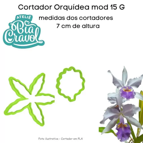Cortador de Porcelana Fria - Orquideas mod 15 - Ateliê Bia Cravol