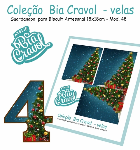 Guardanapo Cenário para Velas de Biscuit - Mod 48 - Coleção Bia Cravol