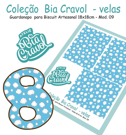 Guardanapo Cenário para Velas de Biscuit - Mod 09 - Coleção Bia Cravol