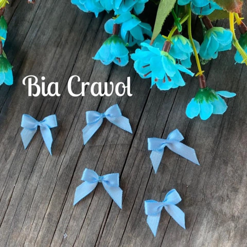 Mini laço Azul Bebê - 30 unidades - Fita numero 1