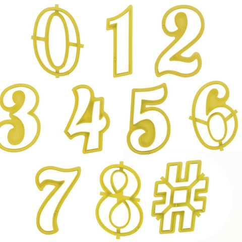CORTADOR NUMEROS GLAMOUR (8,5 cm) - 14 PC - BLUESTAR