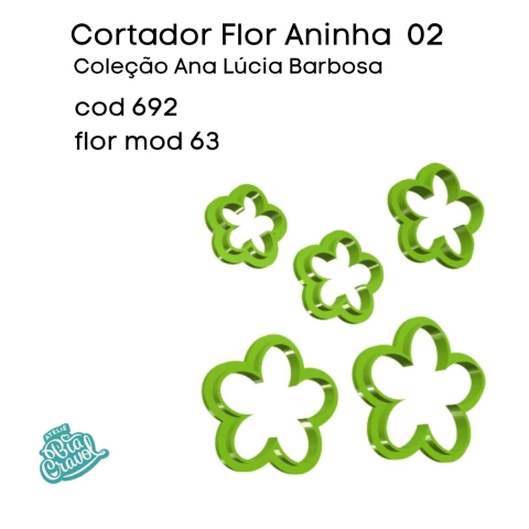 Cortador de Porcelana Fria - Flores mod 63 - cod 692 - Coleção Ana Lucia By Bia Cravol