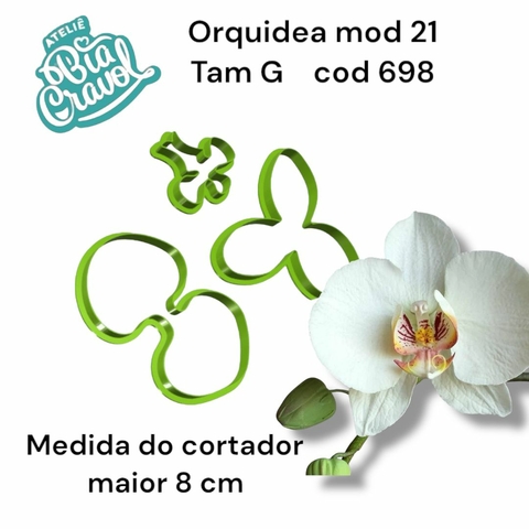 Cortador de Biscuit - Orquídeas - Mod 21 - Tam G - Cod 698 - Coleção Bia Cravol
