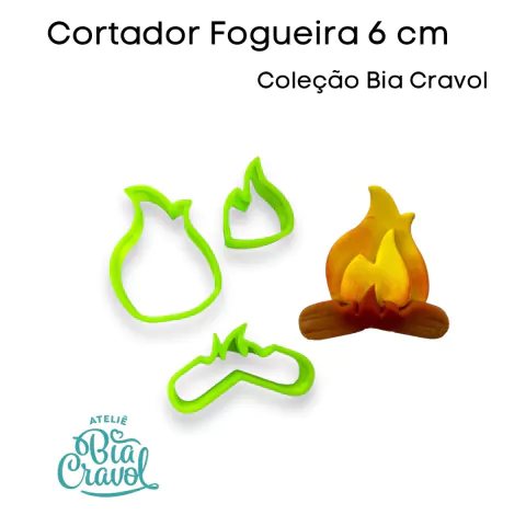 Cortador de Festa Junina - Fogueira 6 cm - Coleção Bia Cravol