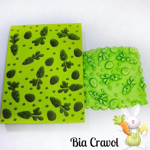 MINI Textura de Emborrachado Mod 39 - Cenourinha - 10x7,5 cm