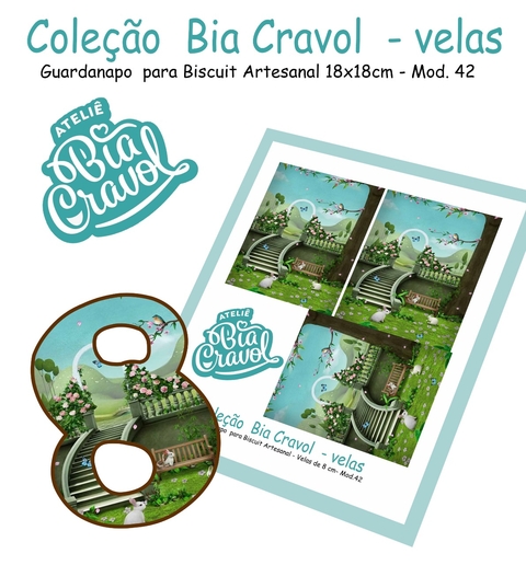 Guardanapo Cenário para Velas de Biscuit - Mod 42 - Coleção Bia Cravol
