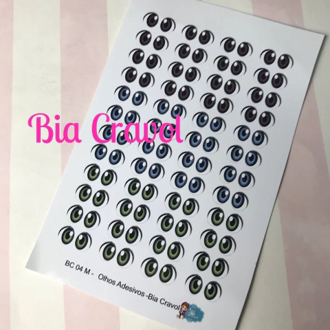 Olhos Adesivos - BC 04 M - coleção Bia Cravol