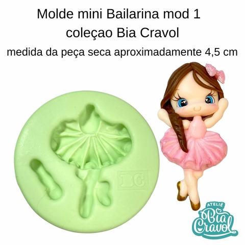 Molde de Biscuit Mini Bailarina mod 01 cod 142 - Coleção Bia Cravol