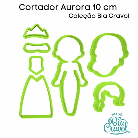 Cortador Princesas Aurora - 10 cm - Para Tiaras - Coleção Bia Cravol