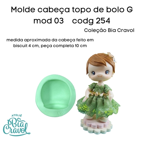 Molde de Silicone Cabecinha topo de bolo mod 03 - cod 254 - Bia Cravol