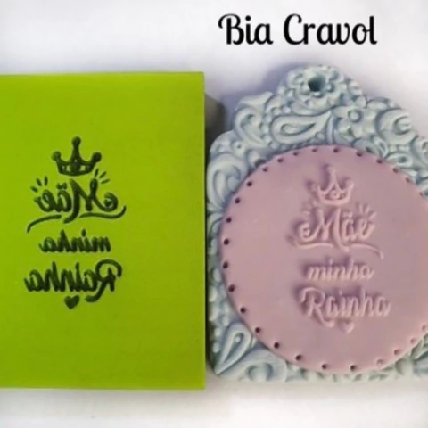 Textura de Frase Cd 109 - Mãe minha rainha - Emborrachado Especial