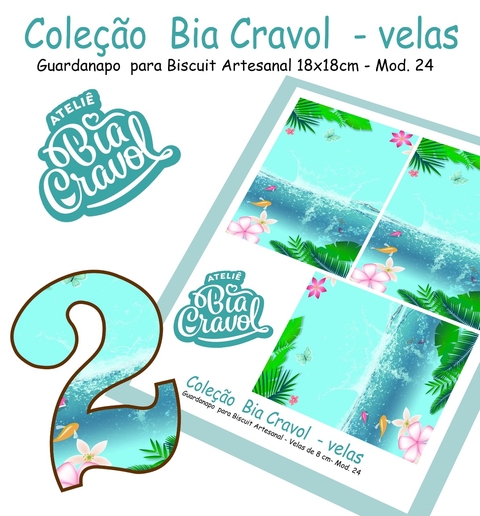 Guardanapo Cenário para Velas de Biscuit - Mod 24 - Coleção Bia Cravol
